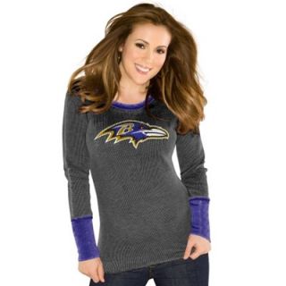 Touch by Alyssa Milano Baltimore Ravens Ladies Touch Quick Pass Long Sleeve Thermal T Shirt   Black