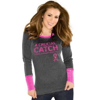 Touch by Alyssa Milano San Francisco 49ers Ladies Breast Cancer Awareness Quick Pass Long Sleeve Thermal T Shirt   Black