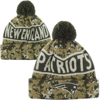 47 Brand New England Patriots Digi Pom Cuffed Knit Beanie   Digital Camo