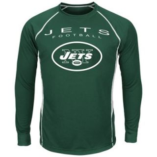 New York Jets Drop Kick Performance Long Sleeve T Shirt   Green
