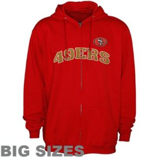 San Francisco 49ers Arched Applique Big Sizes Full Zip Hoodie   Scarlet