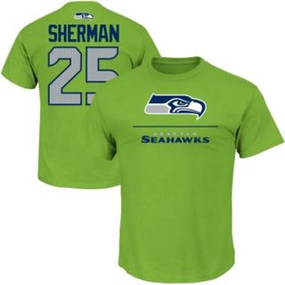 Richard Sherman Seattle Seahawks Aggressive Speed T Shirt   Neon Green