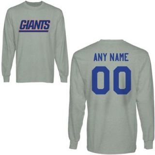 New York Giants Custom Any Name & Number Long Sleeve T Shirt  