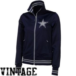 Mitchell & Ness Dallas Cowboys Ladies Navy Blue Vintage Full Zip Track Jacket