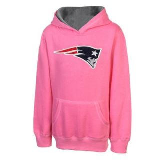 New England Patriots Youth Girls Logo Pullover Hoodie   Pink