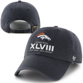 47 Brand Denver Broncos Super Bowl XLVIII Bound Clean Up Adjustable Hat   Navy Blue