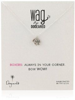 Dogeared "Wag" Boxer Sterling Silver Necklace, 18" Jewelry