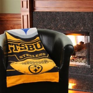 Pittsburgh Steelers 50 x 60 Marque Fleece Throw Blanket   Black/Gold