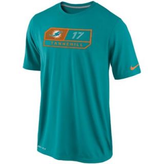 Nike Ryan Tannehill Miami Dolphins Legend Team Name & Number Performance T Shirt   Aqua