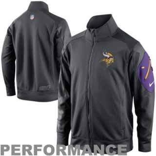 Nike Minnesota Vikings Fly Speed Full Zip Performance Jacket   Charcoal