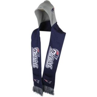 New England Patriots Knit Hooded Scarf   Navy Blue