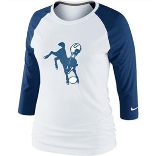 Nike Indianapolis Colts Womens Retro 3rd N Long Raglan Three Quarter Sleeve T Shirt