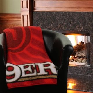 San Francisco 49ers 50 x 60 Strobe Sherpa Blanket   Scarlet