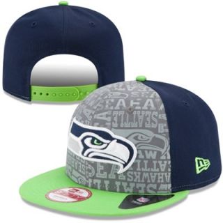 Mens New Era College Navy Seattle Seahawks 2014 NFL Draft 9FIFTY Snapback Hat