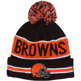 New Era Cleveland Browns The Coach Cuffed Knit Beanie with Pom   Brown/Orange