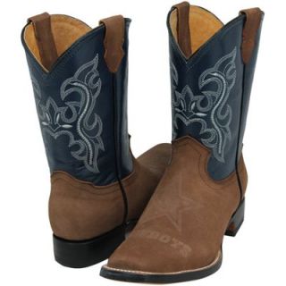 Dallas Cowboys Youth Pull Up Cowboy Boots   Brown/Navy Blue