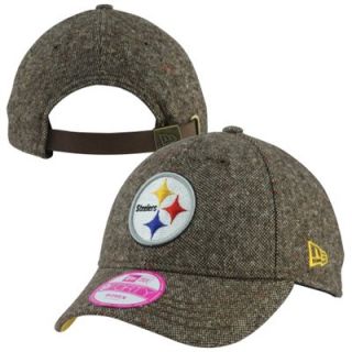New Era Pittsburgh Steelers Ladies Team & Tweed 9FORTY Adjustable Hat   Brown