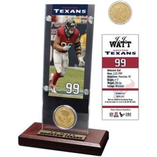 J.J. Watt Houston Texans Acrylic Desktop Ticket Display Case with Bronze Coin
