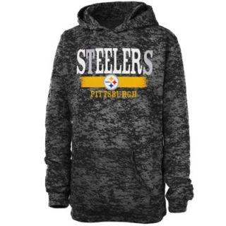Pittsburgh Steelers Youth Shawl Neck Pullover Hoodie   Black