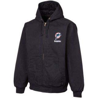 Miami Dolphins Navy Blue Cumberland Canvas Shell Full Zip Hoodie Jacket