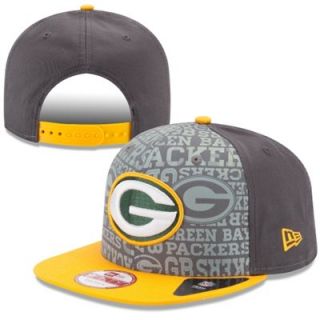 Mens New Era Graphite Green Bay Packers 2014 NFL Draft 9FIFTY Snapback Hat