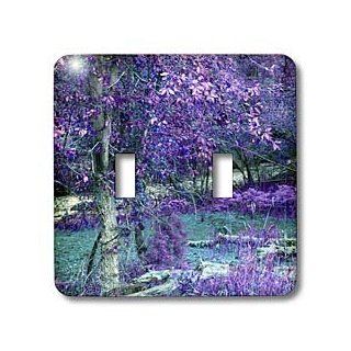 3dRose LLC lsp_64376_2 The Dixie National Forest Done In Hues Of Purple and Blue Double Toggle Switch   Switch Plates  