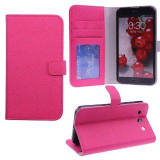 Cell Phone Fashion Leather Folio Case & Wallet for LG Optimus G Pro E980   Pink with Abacus24 7 RFID Blocking Sleeve Cell Phones & Accessories
