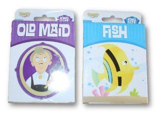 King Size Set of 2 Different Card Games   Old Maid & Go fish Toys & Games