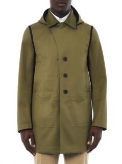 Hooded bi colour cotton coat  Valentino