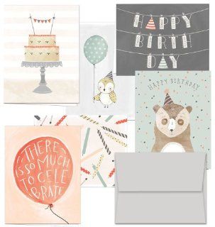 Fanciful Birthday Wishes   Blank Cards   36 Birthday Cards for $9.99 in 6 Different Designs, Gray Envelopes Included. Health & Personal Care