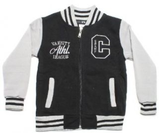 CONEY ISLE Boys 4 7 Athletic Black/Grey Fleece Lined Zipped Sweatshirt Jacket (4) Clothing