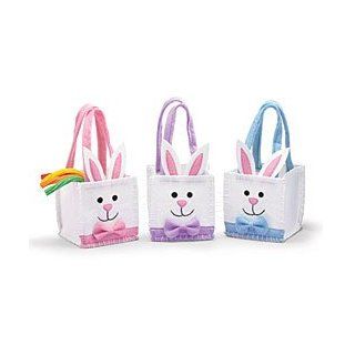 Easter Bunny Felt Bags / Baskets Set of 3 with Pink, Blue, & Purple  Holiday Gift Kitchen & Dining