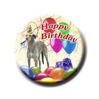 Scottish Deerhound Happy Birthday Pin Badge 