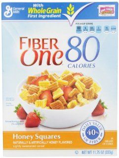 Fiber One Eighty Calories, Honey Squares, 11.75 Ounce (Pack of 4)  Cold Breakfast Cereals  Grocery & Gourmet Food