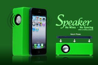 Green Mutual Induction Sound Player Music Speaker Box for Apple iPhone 5 / 4S / 4 / 3GS / Samsung Galaxy Note II 2 N7100 / Note N7000 / SIII S3 i9300 / SII S2 i9100 etc Cell Phones & Accessories