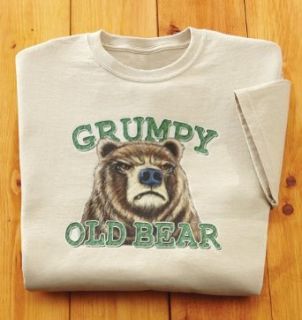 Grumpy Old Grizzly Bear Tee Shirt at  Mens Clothing store Fashion T Shirts