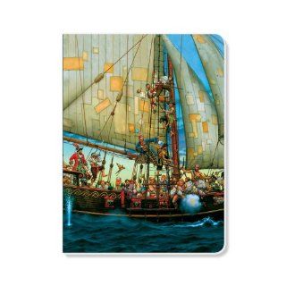 ECOeverywhere Rough Seas Journal, 160 Pages, 7.625 x 5.625 Inches, Multicolored (jr10771)  Hardcover Executive Notebooks 