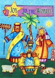Joy Nativity, Baby Jesus in the Manger   Large Christmas Flag 28" X 40" For Winter Holiday Porch House Patio Garden Yard Office Religious Christian Hotel Church Store Outdoor Banner Decorations, Etc.  Patio, Lawn & Garden