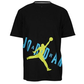 Jordan AJ Bold T Shirt   Mens   Basketball   Clothing   Black/Venom Green/White