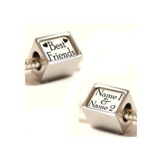 JSC Jewellery 1 Pandora Style Personalised Bead With The Best Friends Names Of Your Choice Let Us Have The Names As A Gift Message. Ready In Days From The UK. Fit Troll, Pandora Etc Jewelry