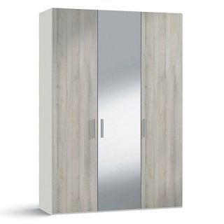 Grey oak Jupiter 3 door wardrobe and centre mirror