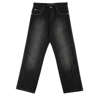 Southpole Relaxed Crosshatch Denim Jeans   Mens   Casual   Clothing   Black Sand