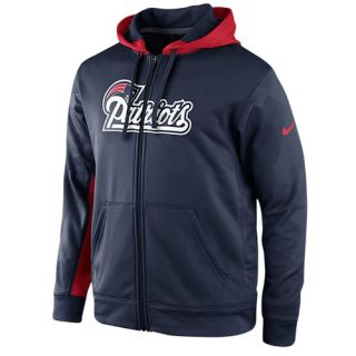 Nike NFL Therma Fit Performance F/Z Hoodie   Mens   Football   Clothing   New England Patriots   College Navy