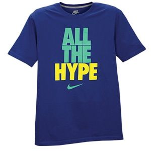 Nike All The Hype S/S T Shirt   Mens   Casual   Clothing   Deep Royal Blue/Dk Grey Heather/Sonic Yellow