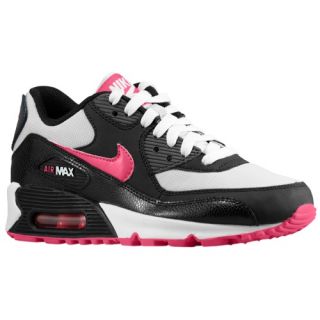 Nike Air Max 90 2007   Girls Preschool   Running   Shoes   Pure Platinum/White/Venom Green/Pink Glow