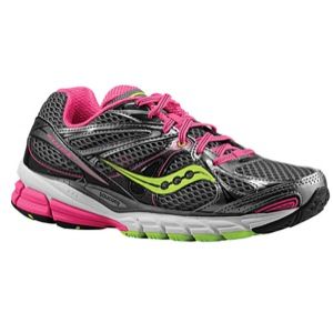 Saucony Guide 6   Womens   Running   Shoes   Grey/Vizipro Pink/Citron