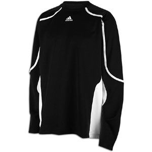 adidas Pro Team L/S Shooting Shirt   Basketball   Clothing   Black/White