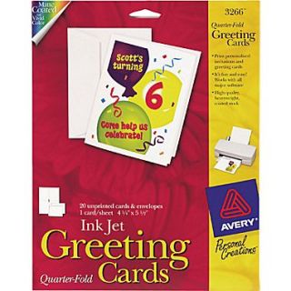Avery Inkjet Quarter Fold Cards, White, Matte, 4 1/4 x 5 1/2