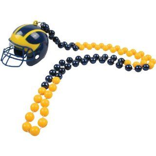 Michigan Wolverines Football Mini Helmet and Mardi Gras Bead Set  Sports Related Collectible Mini Helmets  Sports & Outdoors