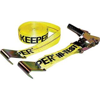 Keeper Ratchet Tie Down Strap, Flat Hook Style, 27 Feet (L) x 2 in (W), 3333 lbs.